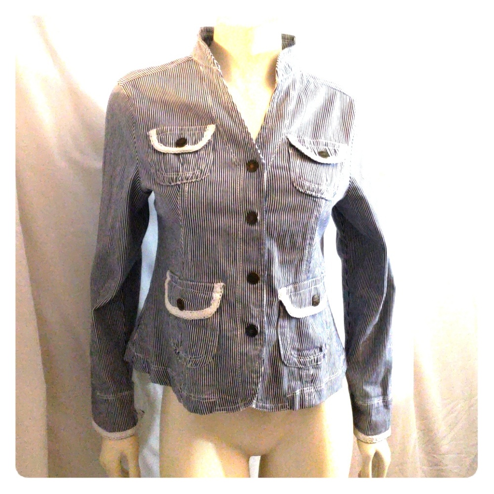 VTG AMI pinstrip button jacket Small 4 Pockets
